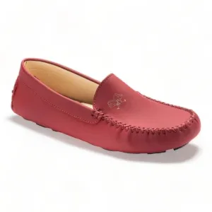 2549 - Dark Red Sahara Leather Soft Loafer for Girl by London Kids