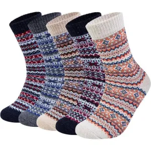 5 Pairs Comfortable Winter Wool Socks – Warmth and Softness