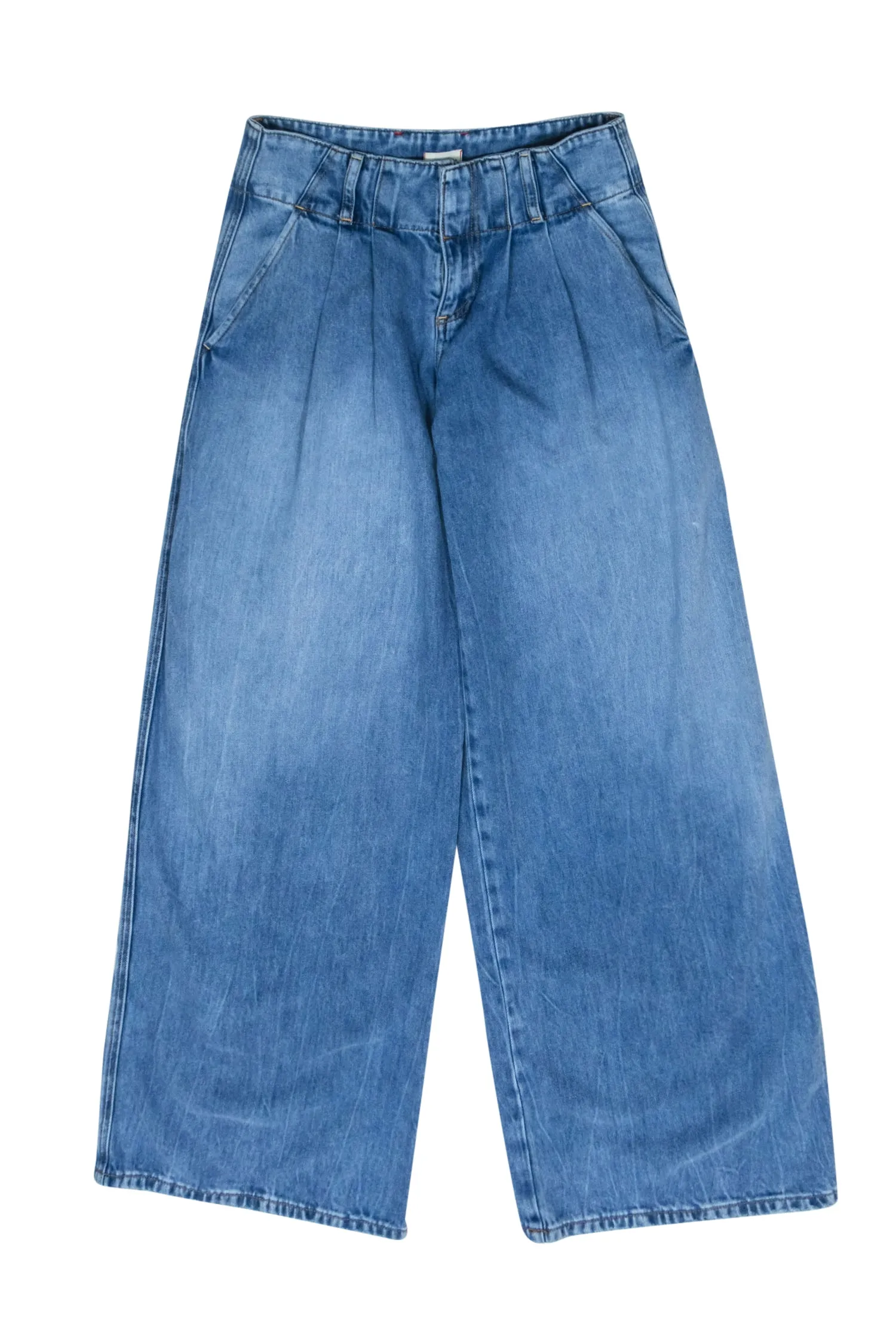 Alice & Olivia - Medium Wash Pleated Wide Leg Jeans Sz 4