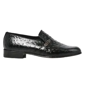 Barker Calvin Ostrich Black Mocassin