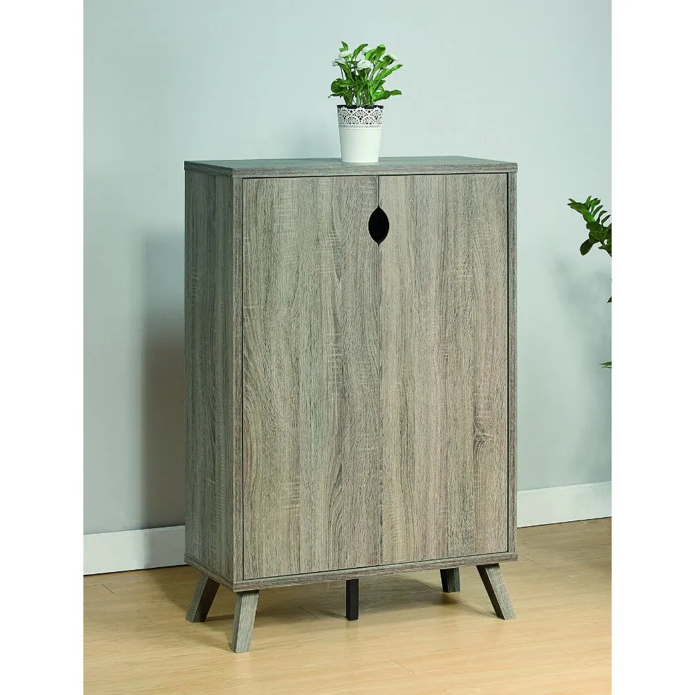 Benzara 47 inch 2 Door Wooden Show Cabinet with Angled Legs, Gray