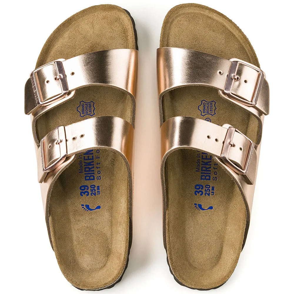 Birkenstock Arizona Soft Footbed Leather Metallic Copper