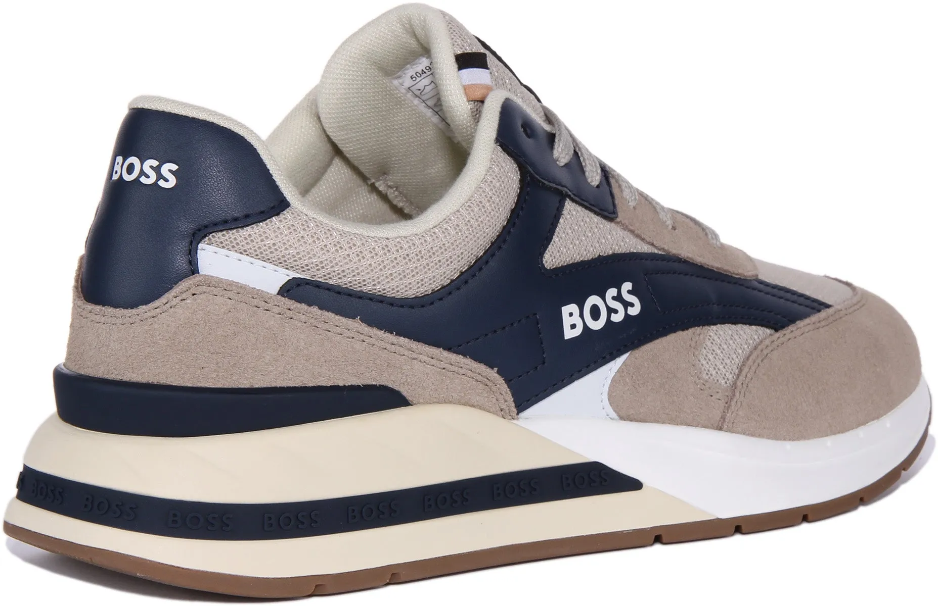 Boss Kurt Runn In Beige Blue For Men