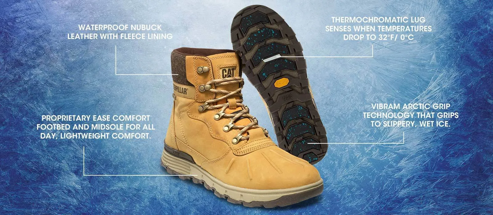 Caterpillar Men's STICTION HI ICE W Waterproof  Insulated Boots