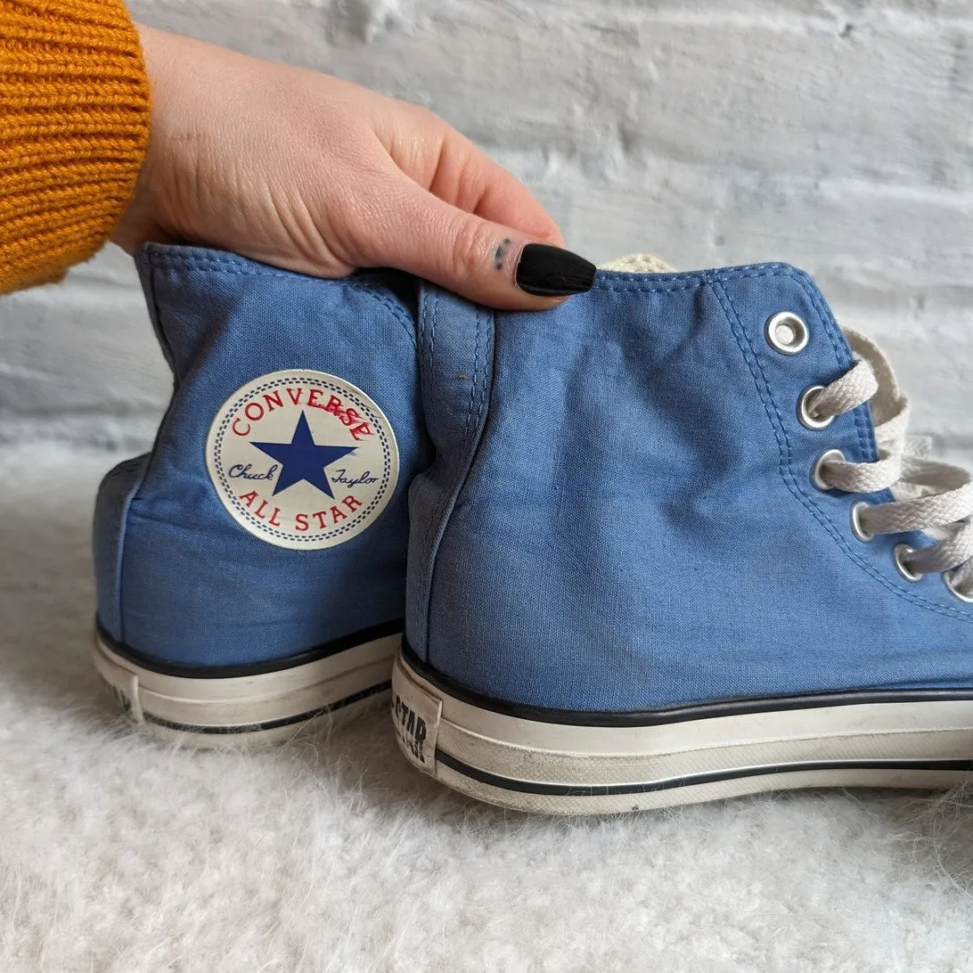 Converse Chucks Sky Blue Hightop Sneakers Skater Kicks Classic Minimalist Shoe