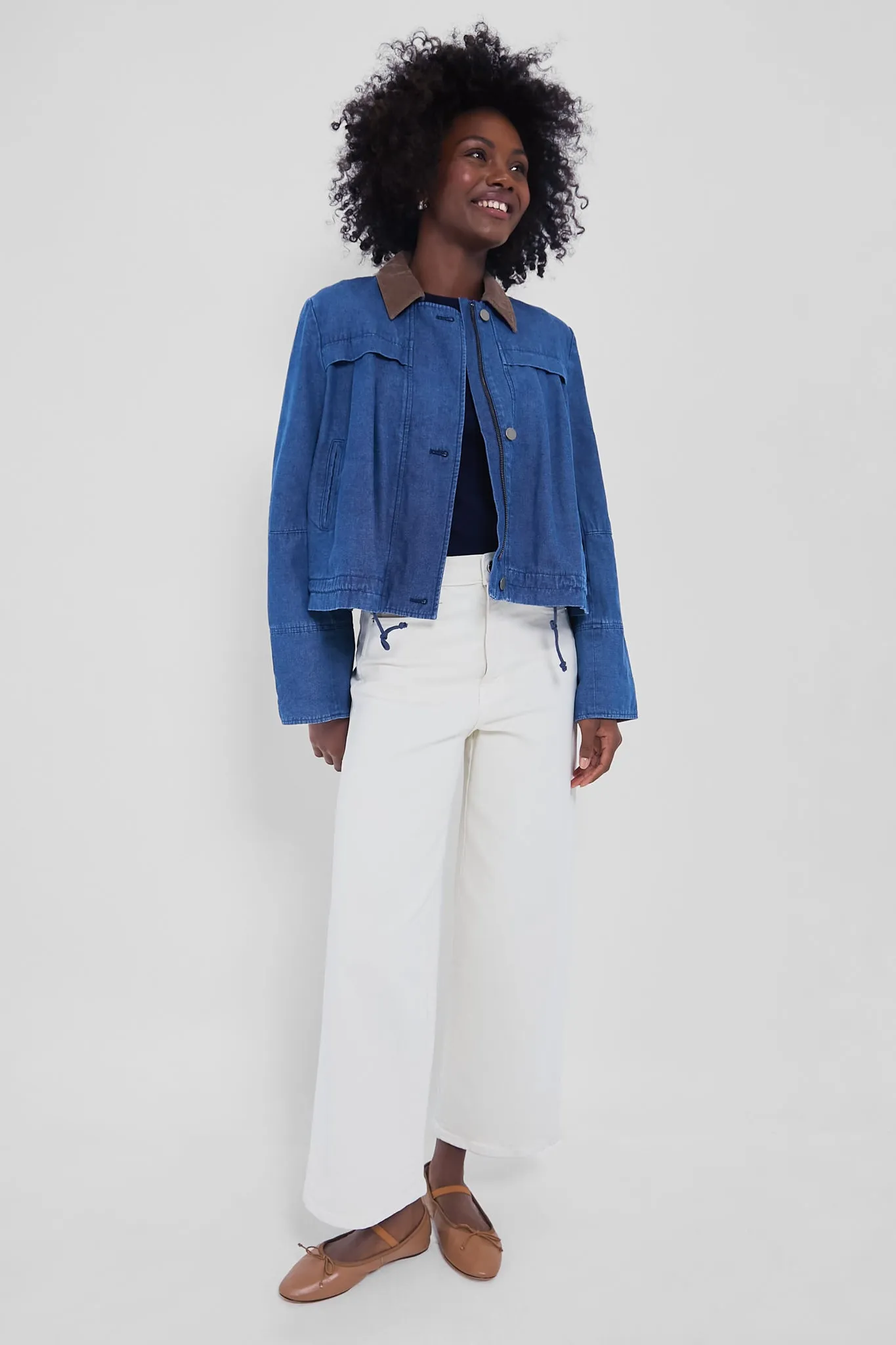 Denim Cropped Connolly Jacket