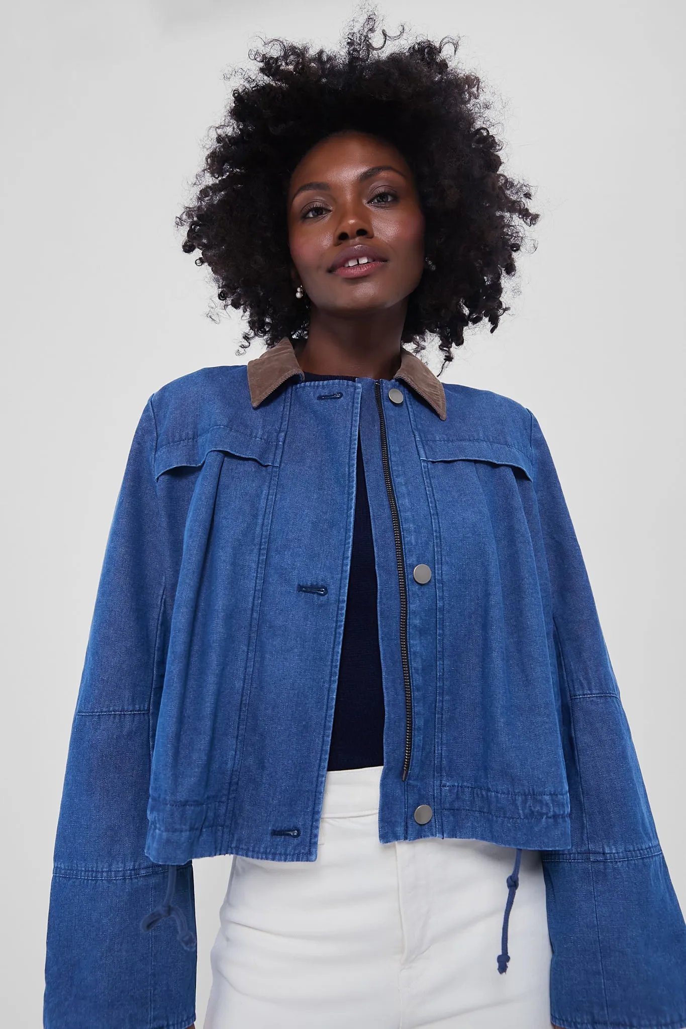 Denim Cropped Connolly Jacket