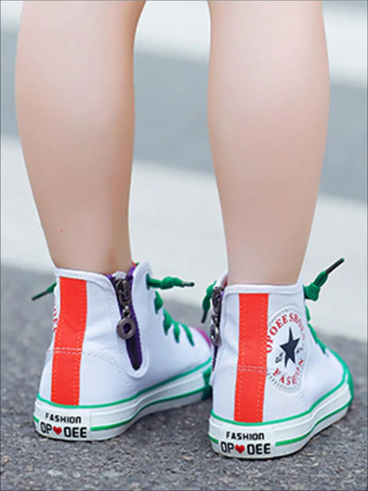 Feeling Happy Multicolor High Top Sneakers By Liv and Mia