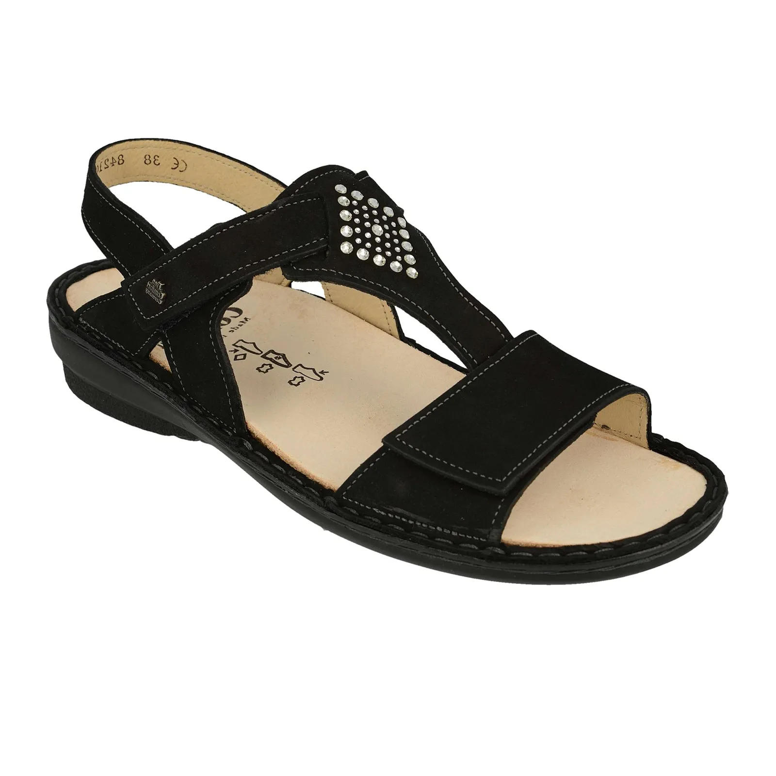 Finn Comfort Calvia Backstrap Sandal (Women) - Schwarz Nubuck