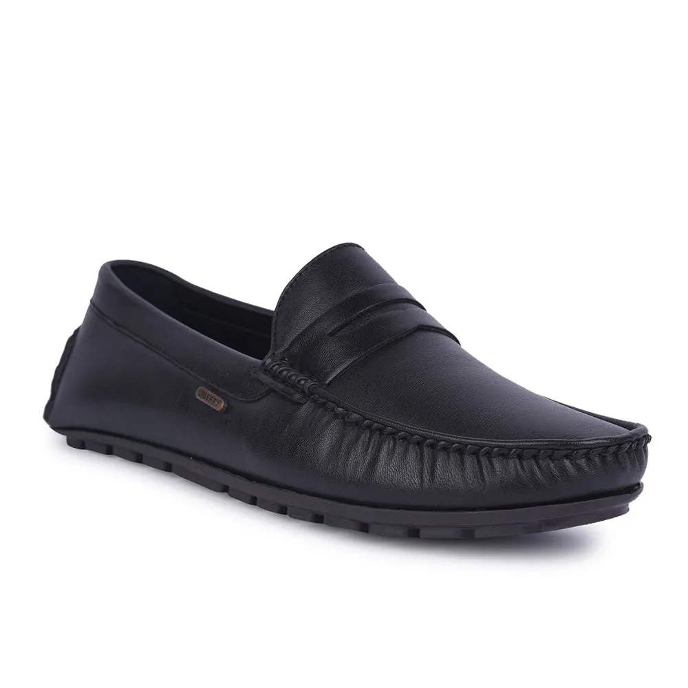 Fortune Non-Lacing Black Casual Loafers For Men AVL-12 By Liberty