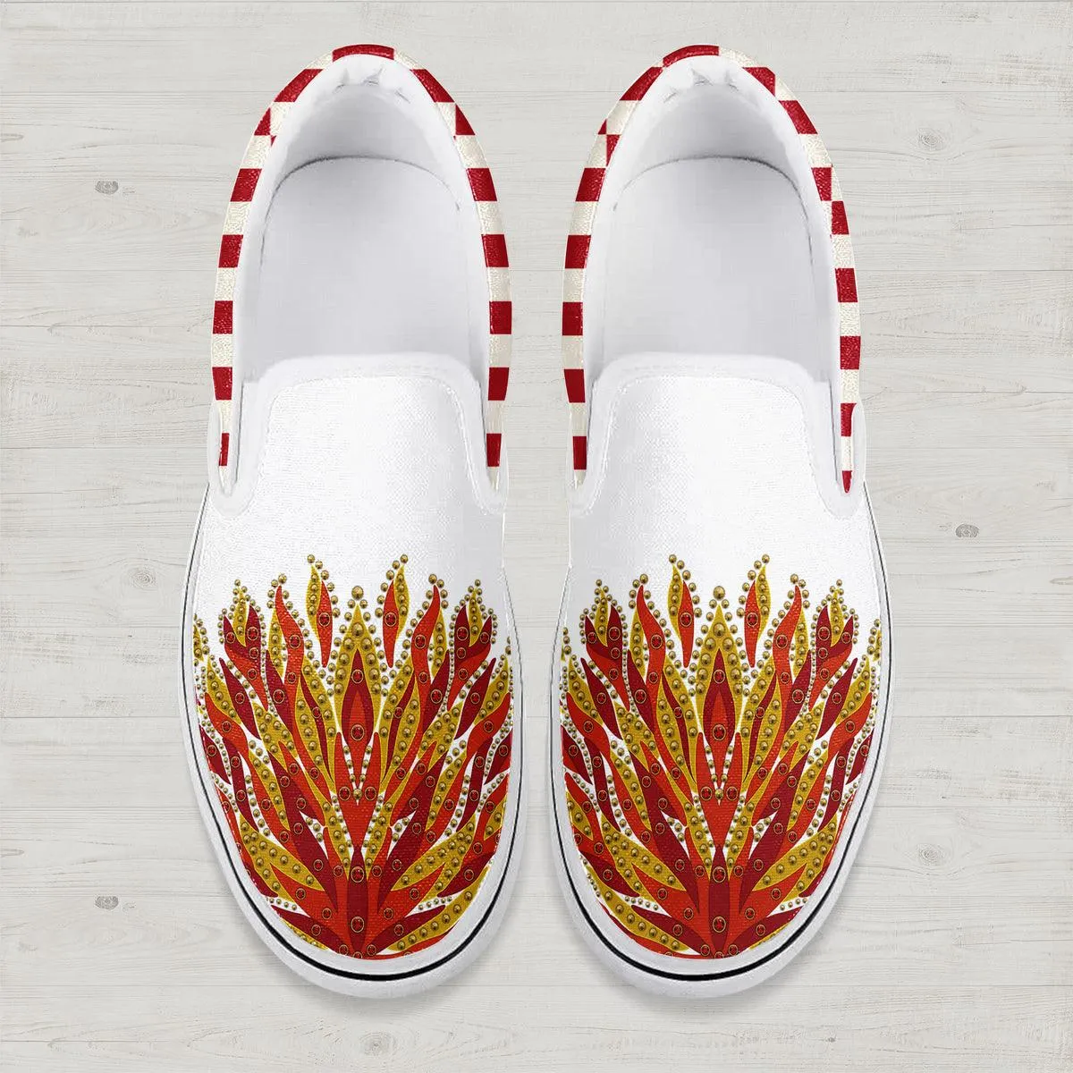 Gearhomie Elvis Flame Slip On Shoes