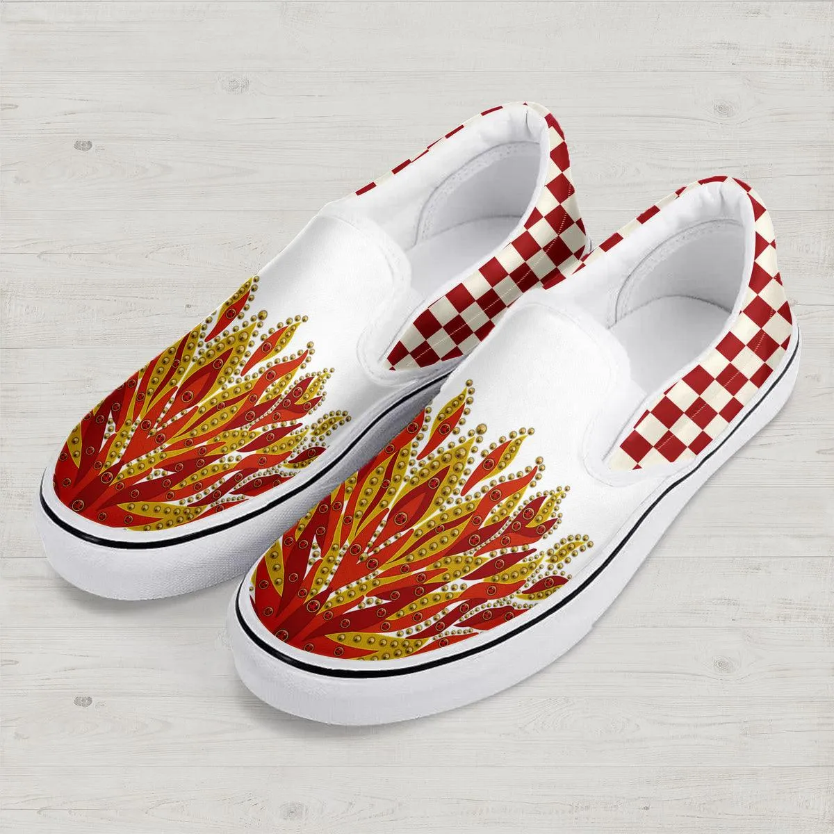 Gearhomie Elvis Flame Slip On Shoes