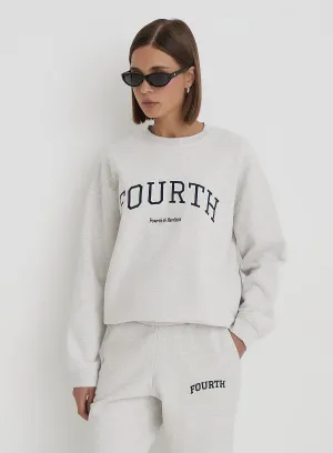 Grey Fourth Slogan Classic Longline Sweatshirt- Jen