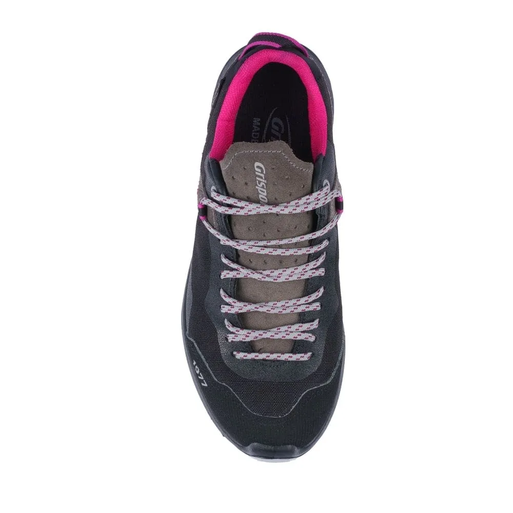 Grisport Lady Trident Ladies Grey And Pink Suede Lace Up Shoes