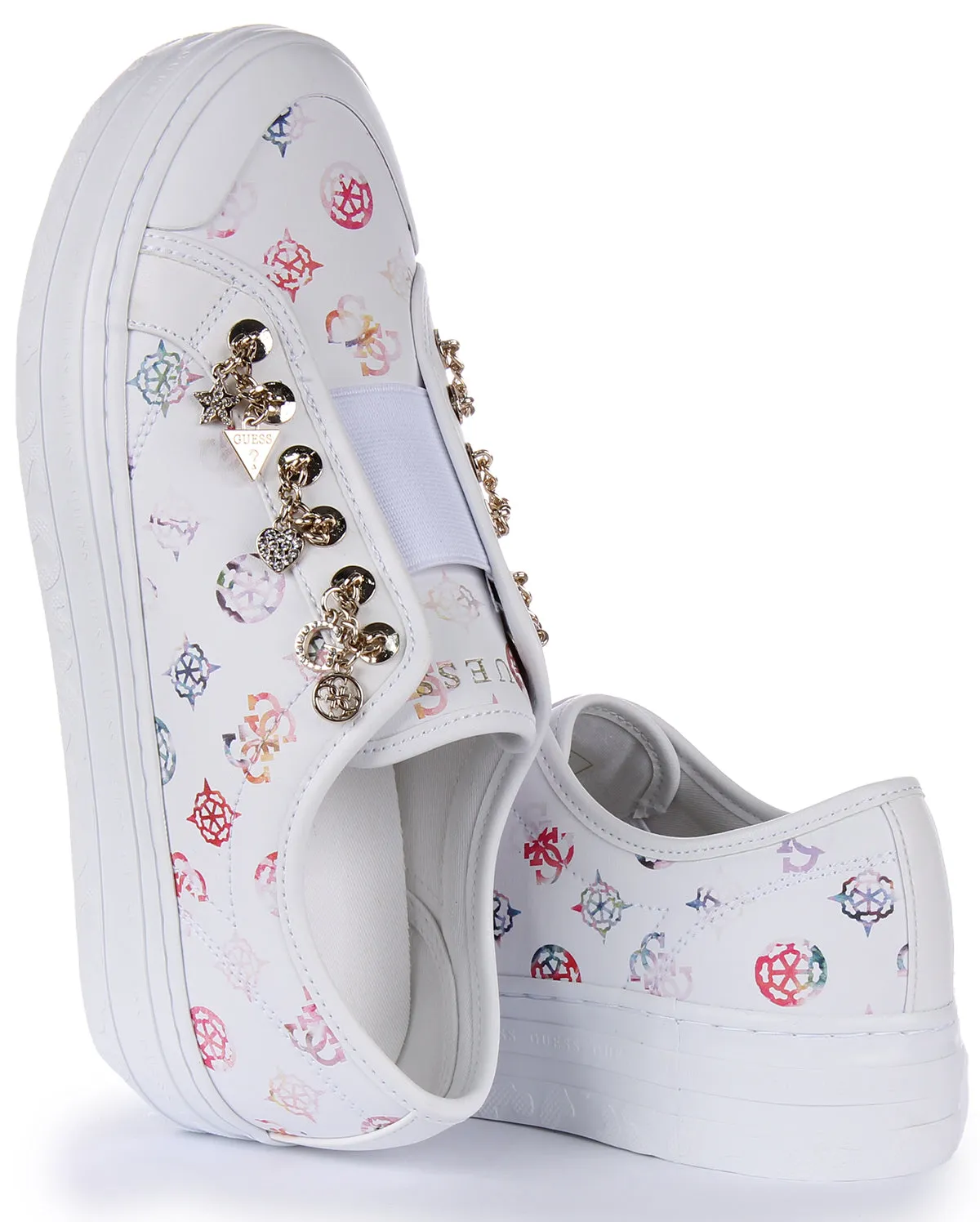 Guess Betrix Slip On  In White Pink For Women