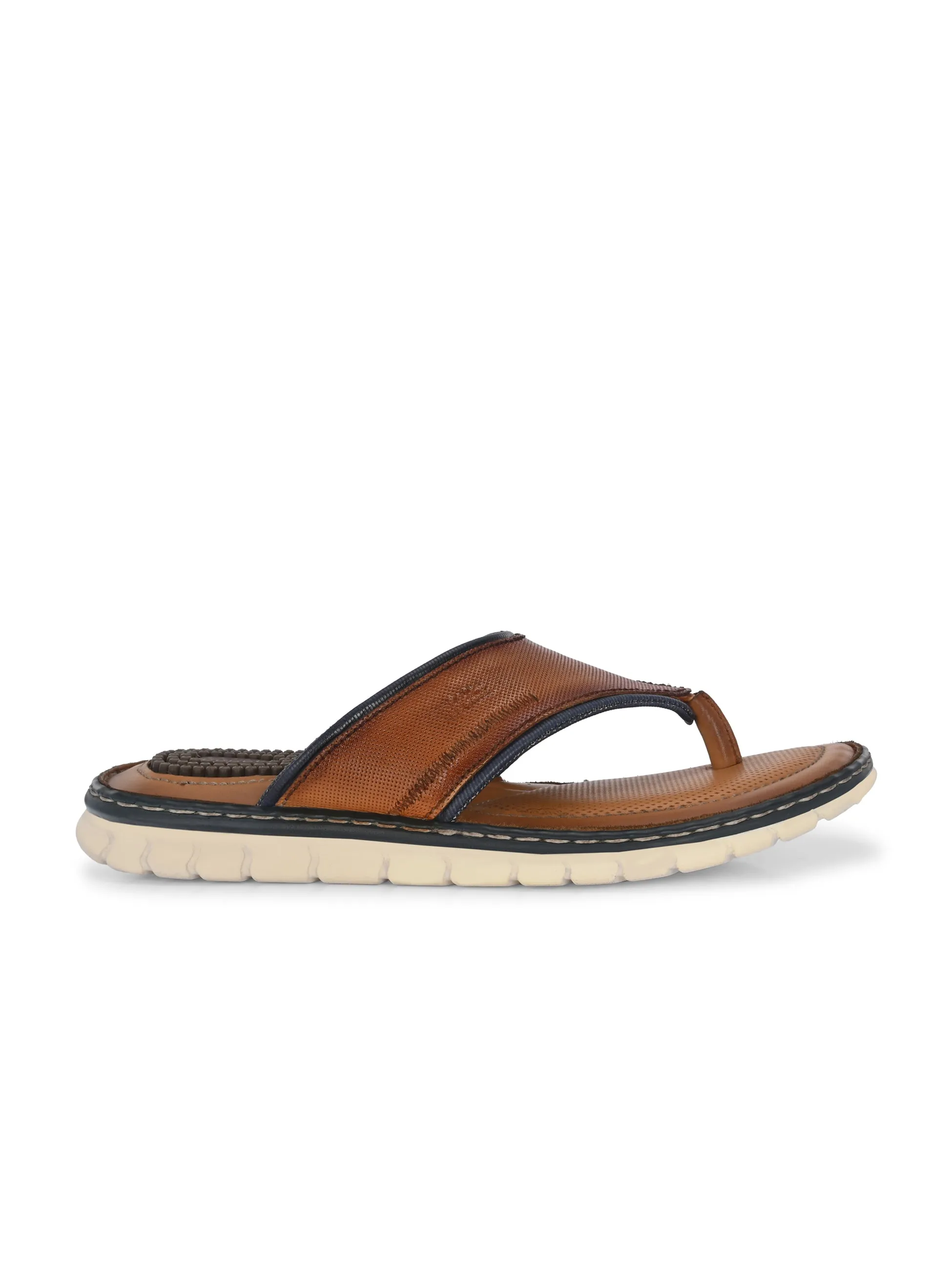 Hitz Men's Tan Leather Casual Slipper