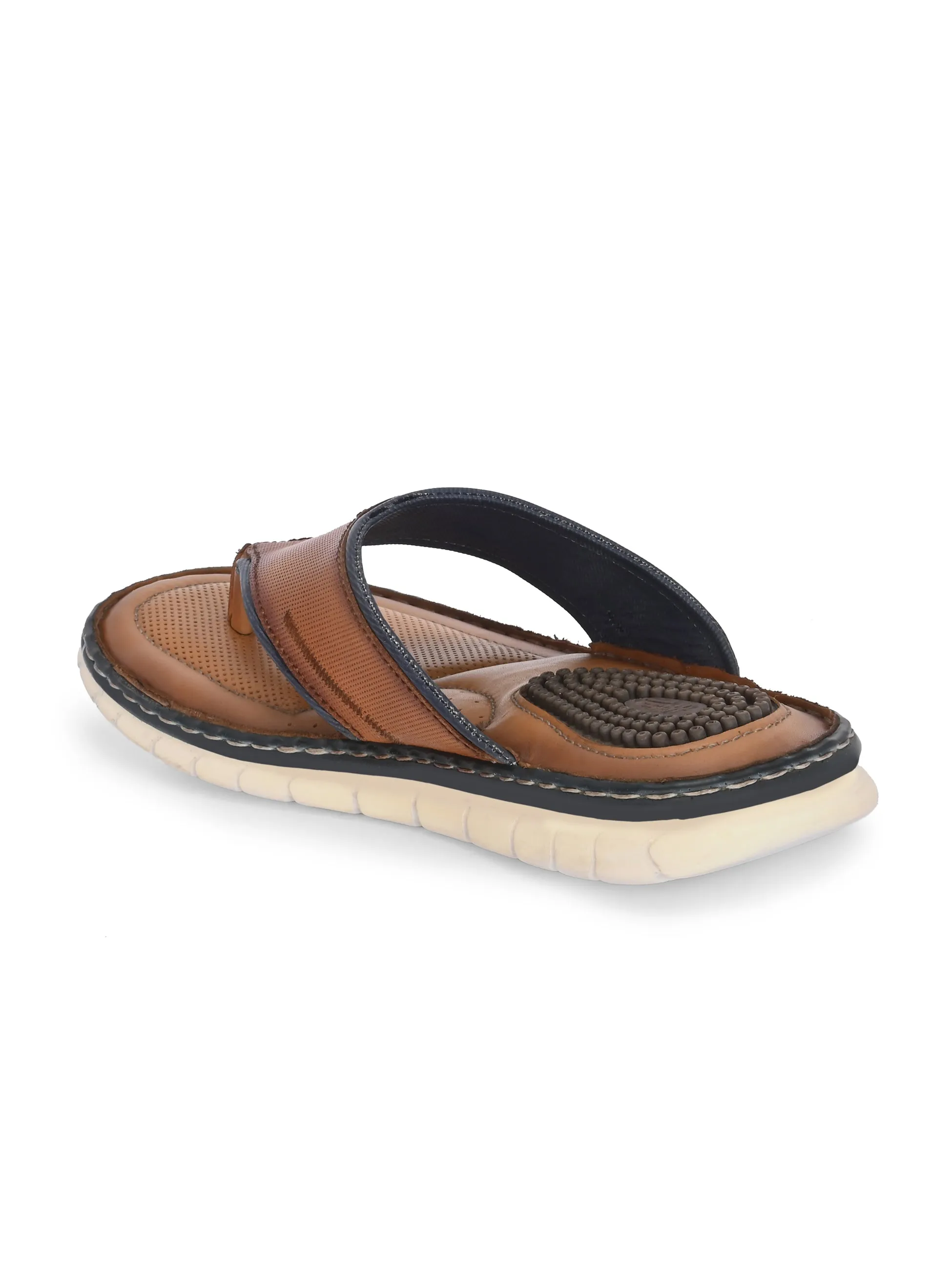 Hitz Men's Tan Leather Casual Slipper