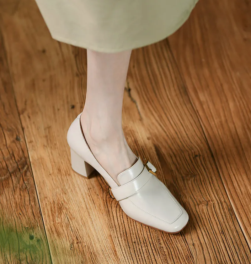 Indie High Heeled Loafers Beige