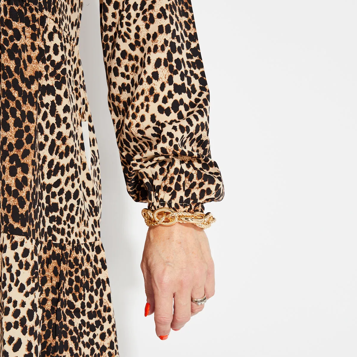 Long Sleeved Leopard Print Dress