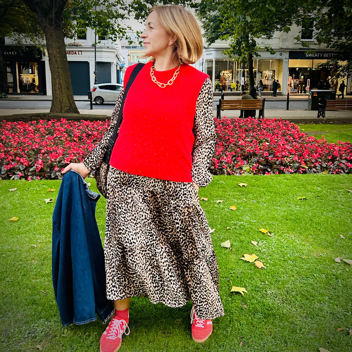 Long Sleeved Leopard Print Dress