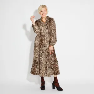 Long Sleeved Leopard Print Dress