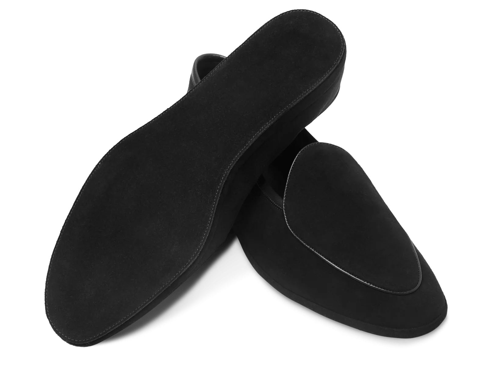 Lune Slippers in Black Luxe Suede