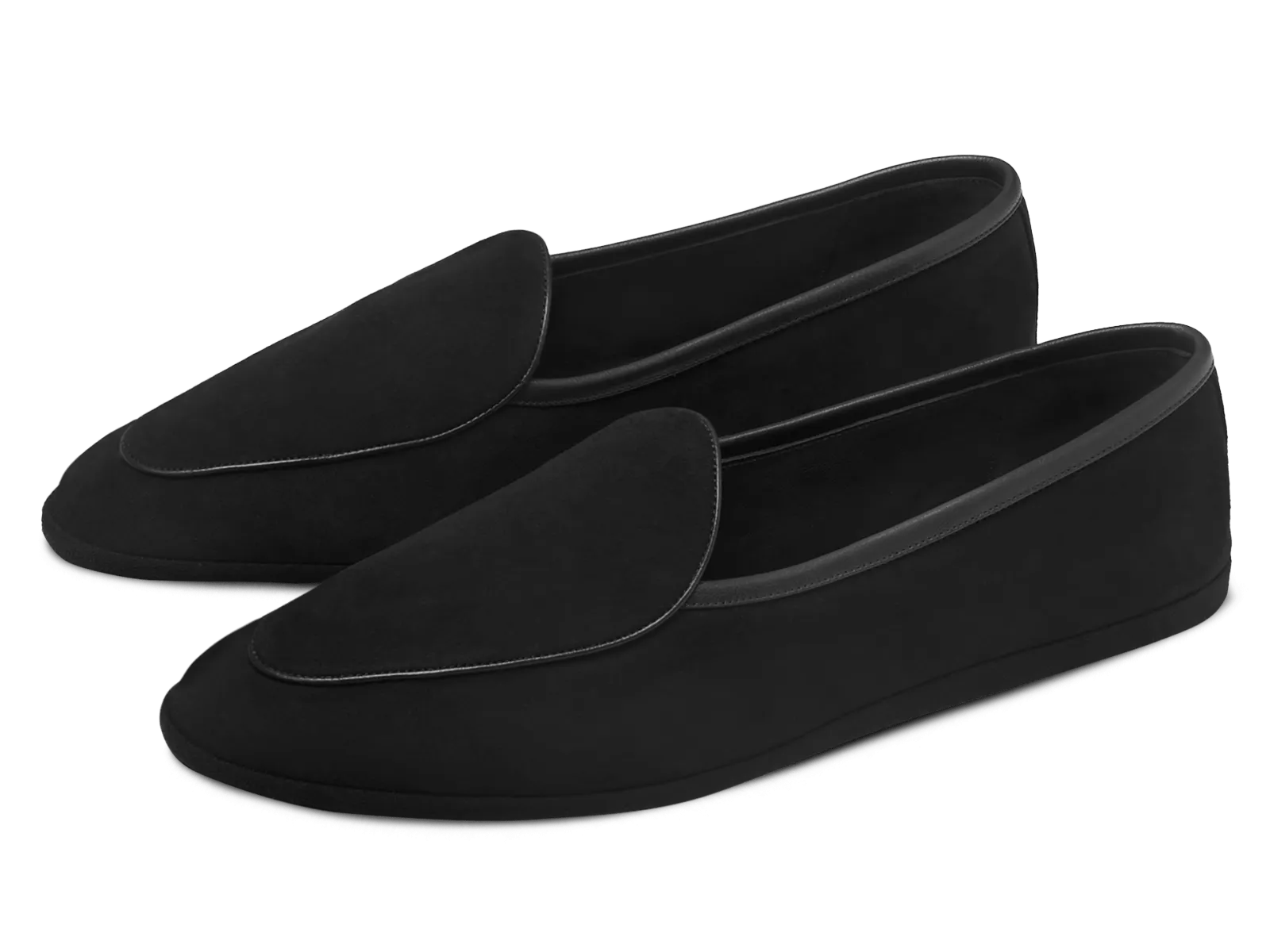 Lune Slippers in Black Luxe Suede