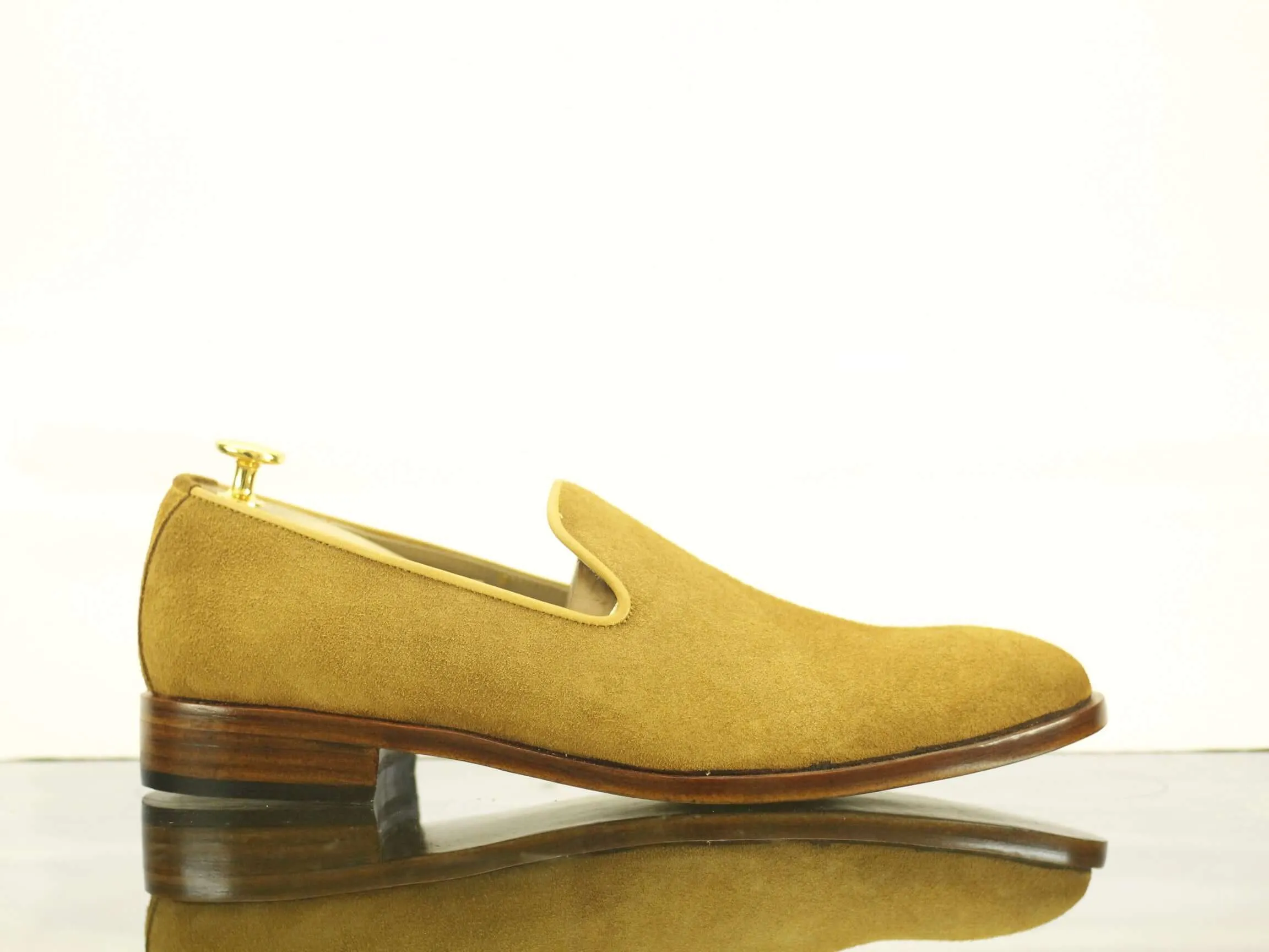 Men's Handmade Tan Suede Loafers, Men Designer Formal Dress Luxury Shoes