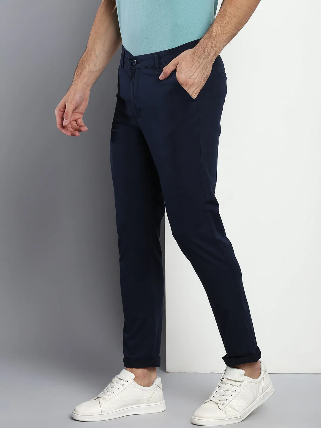 Men's Tapered Fit Cotton Chinos (Navy)