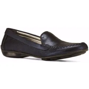 Mercer Navy Leather Moccasin Shoes