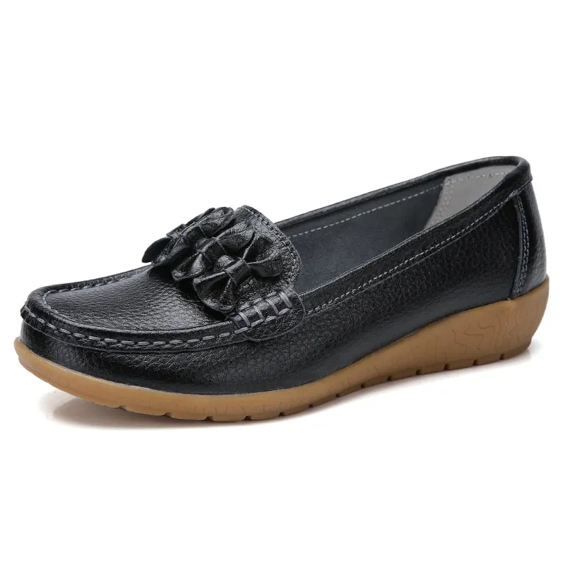 Mocassim Feminino Couro Antideslizamento