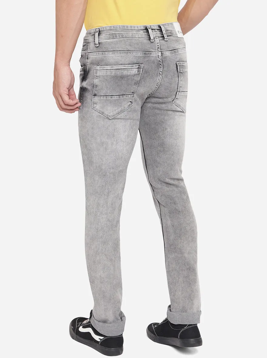 Neutral Grey Washed Narrow Fit Jeans | Greenfibre