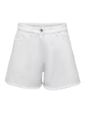 Onlelena Hw Emb Shorts Otw - Wit