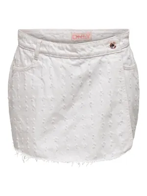 Onltexas Reg White Punch Dnm Skort - Off-white