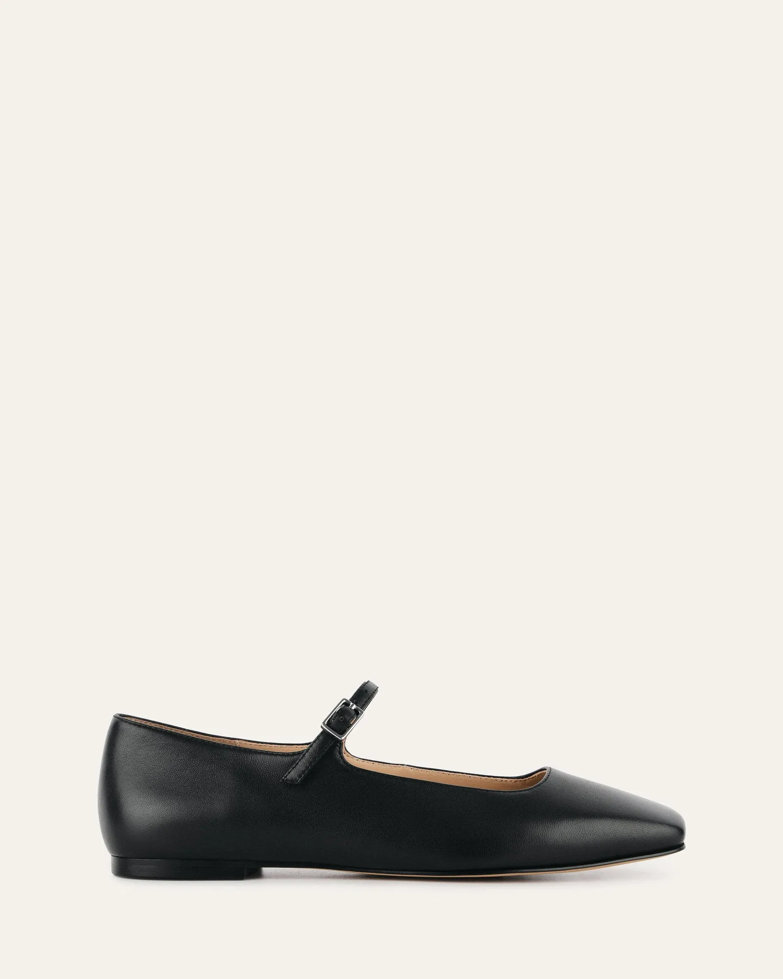 SERENITY CASUAL FLATS BLACK LEATHER