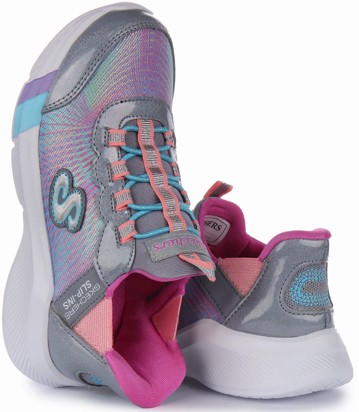 Skechers Dreamy Lites Slip Ins Grey pink For Kids