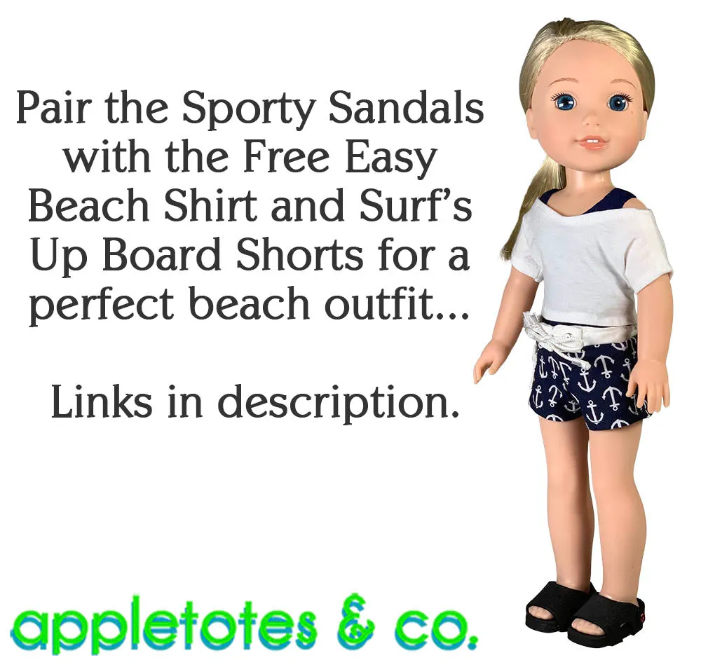 Sporty Sandals No Sew Pattern for 14 Inch Dolls