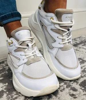 White Cecilia Leather Trainers