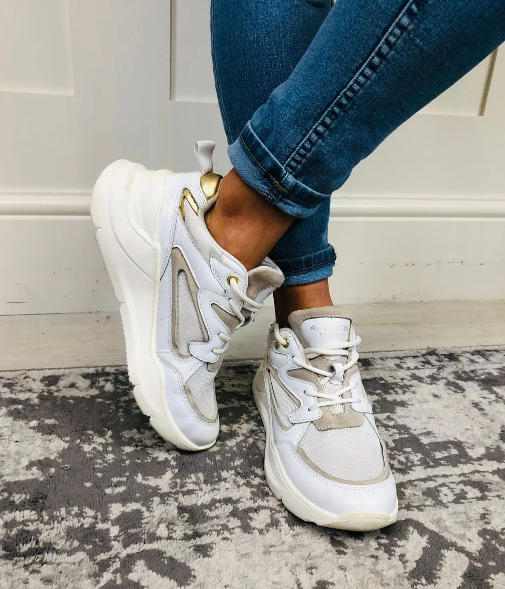 White Cecilia Leather Trainers