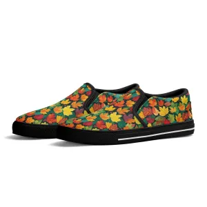 Womens Colorful Leaves Rubber Slip On Shoes